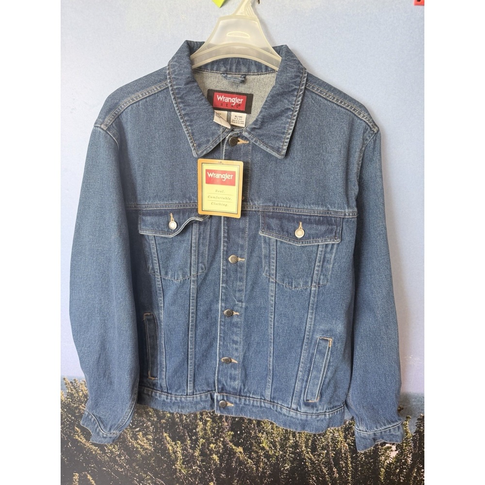 Vintage Wrangler Denim Jacket XL Blue Hero Cotton Vintage Trucker New With Tags